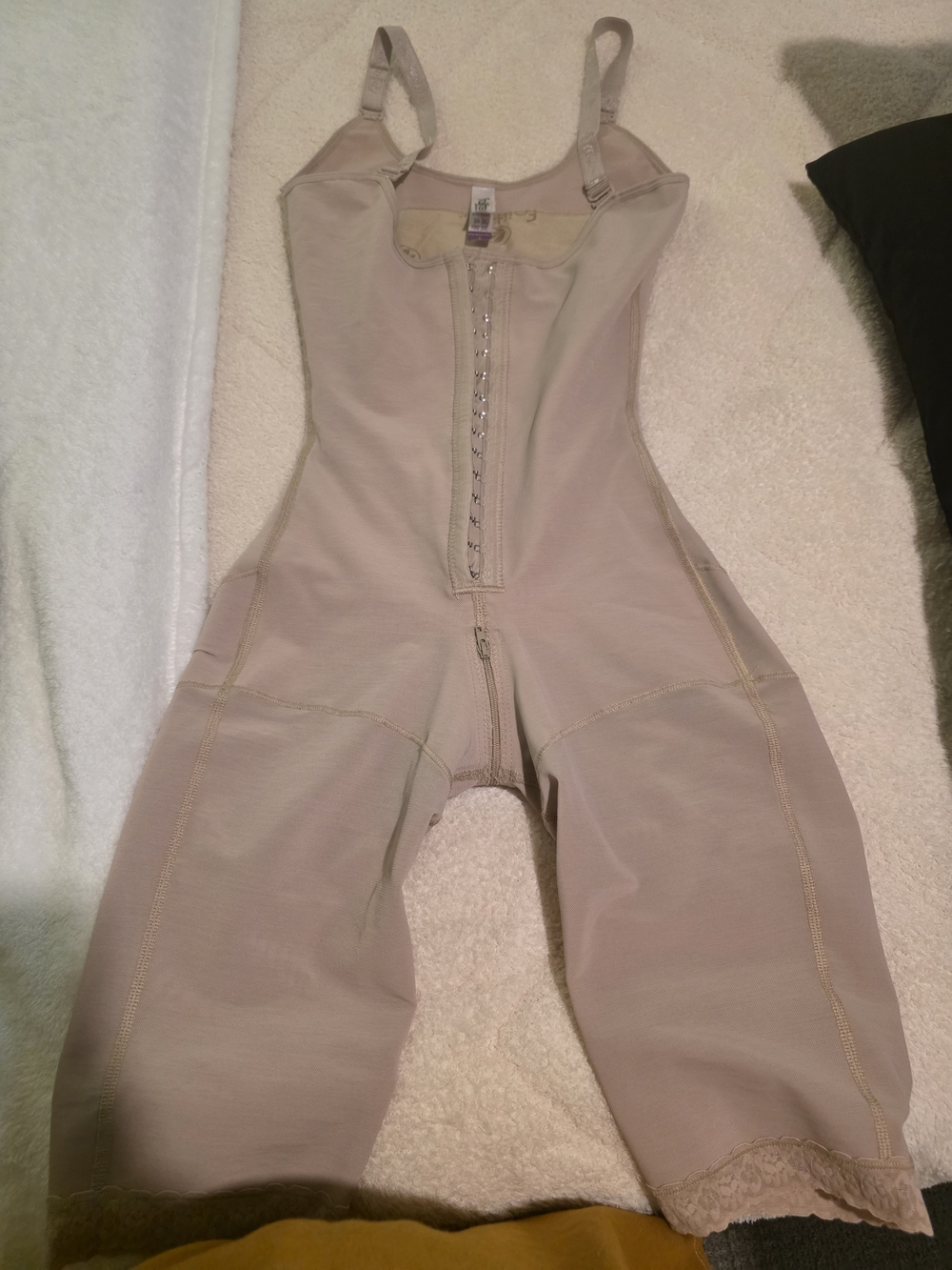 Light Beige Shapewear Jumpsuit with Front Closure